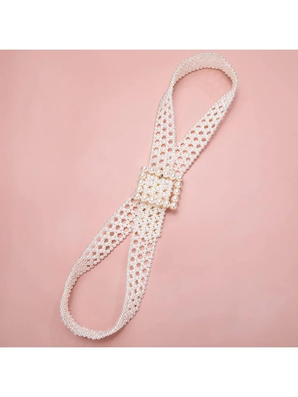 Elegant Pearl Waist Chain Belt for Bridal Dress | Plus Size Ivory Beige Silver